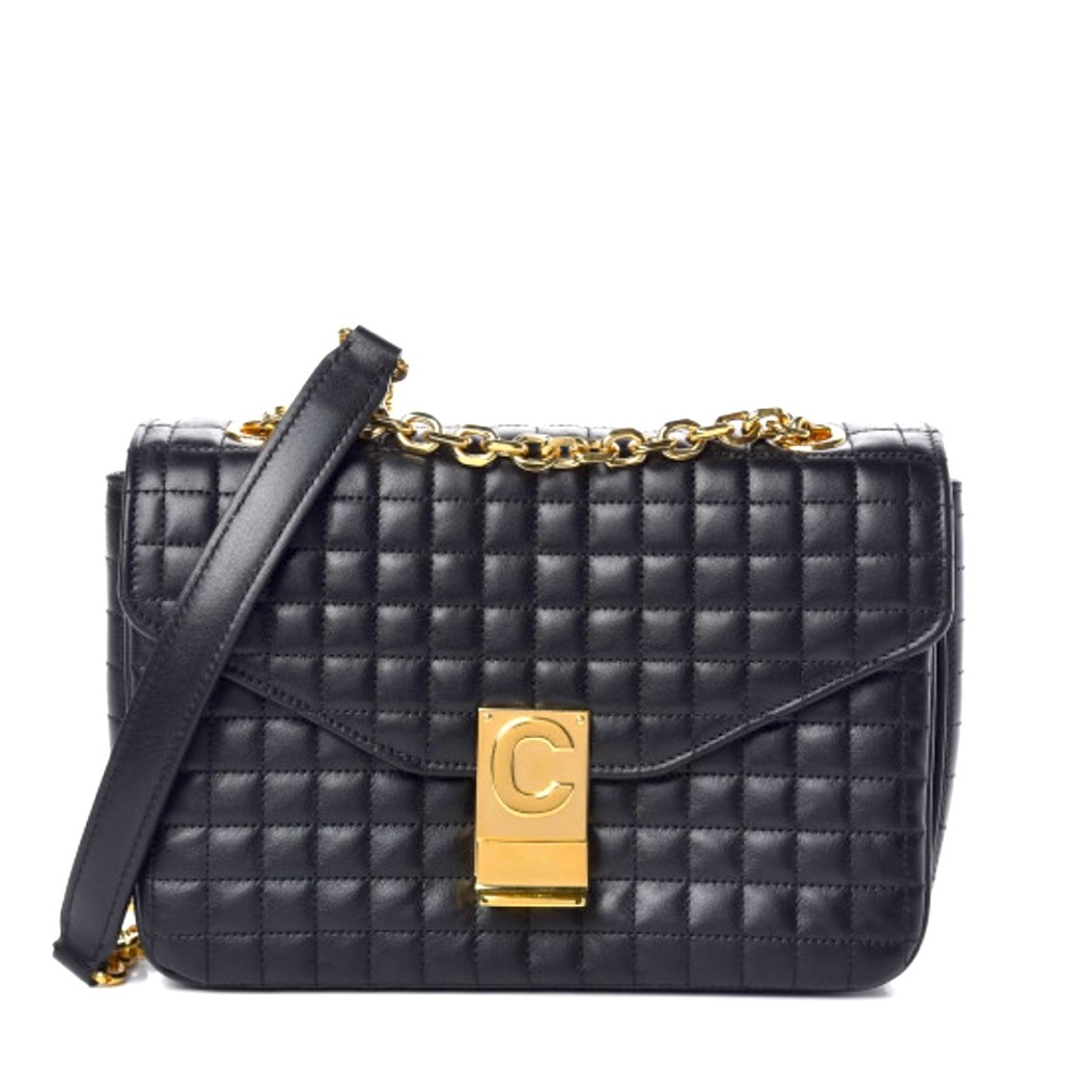Celine Quilted  Medium C Flap Bag